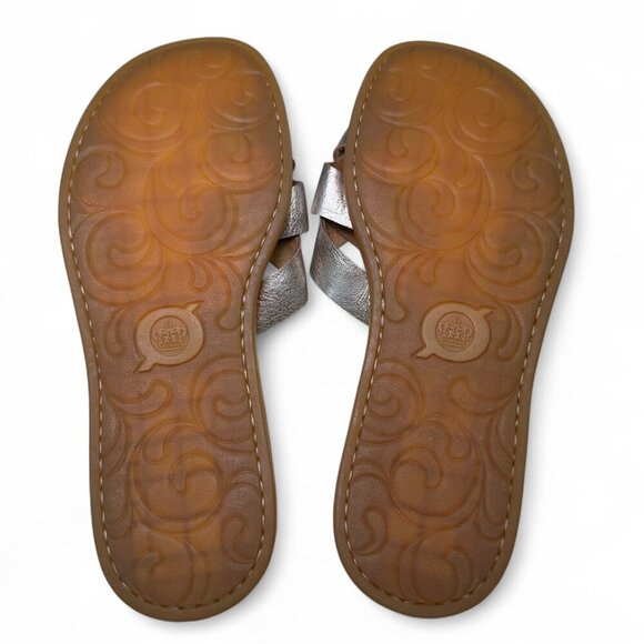 BORN Metallic Isabella Leather Slide Sandal - Light Gold, Sz 7, NWOB - Picture 7 of 12